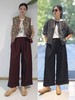 502801腰带大翻边裤 商品缩略图0