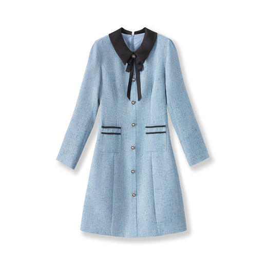 「高货wl」全新升级【铂金会员367/天猫489/差价122】(00522)洛诗琳法式小香风连衣裙2025秋季气质减龄收腰显瘦A字裙 商品图4