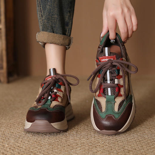 FR 85069阿甘鞋系带复古厚底丑萌老爹鞋舒适轻便 商品图1