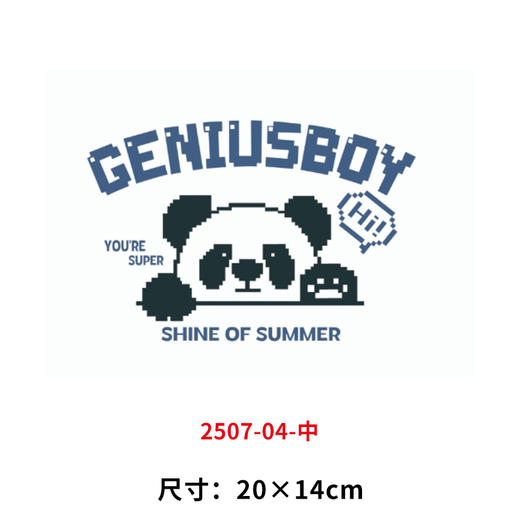 白墨烫画贴小熊猫天才宝贝印花贴新款DIY热转印熨斗烫图2025 商品图2