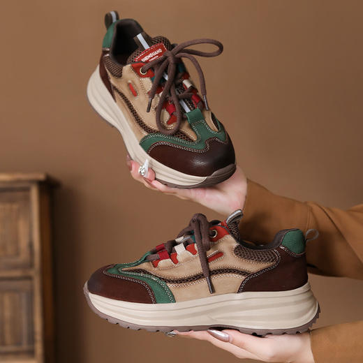 FR 85069阿甘鞋系带复古厚底丑萌老爹鞋舒适轻便 商品图0