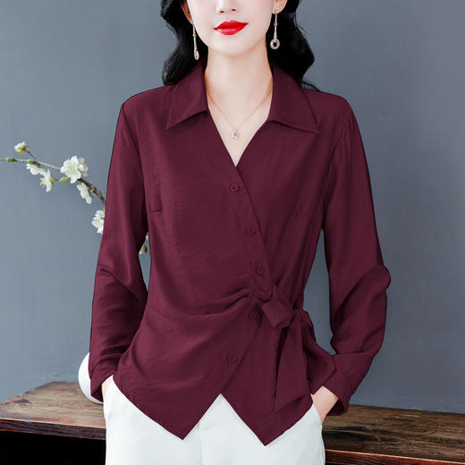 KQL 765G390遮肚子洋气打底衫别致长袖衬衣 商品图1