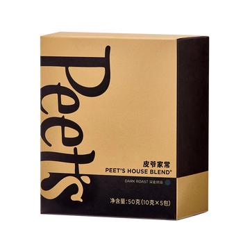 Peet's Coffee皮爷peets 家常新鲜挂耳滤泡式黑咖啡粉深烘50g（10g*5包） /水饮冲调 /咖啡 /挂耳咖啡 商品图5