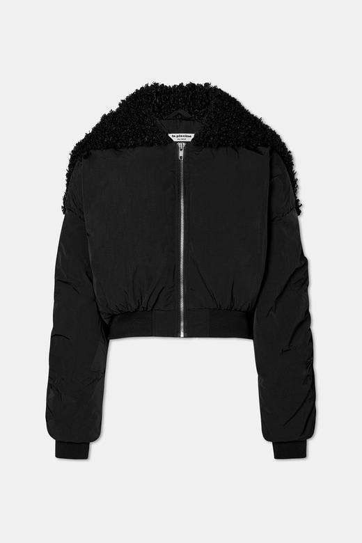 LA PISCINE FUR  HOODED  BOMBER 毛皮连帽飞行夹克 商品图0