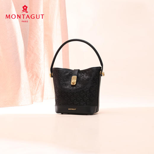 梦特娇女士时尚轻奢手提包织物水桶包印花单肩包经典斜挎包 商品图8