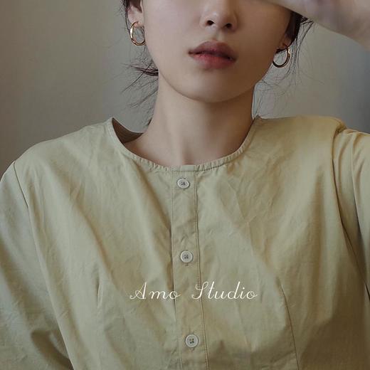 丁摩 s925银C形耳环女韩国气质高级感光面耳圈新款潮5ZF-911 商品图1