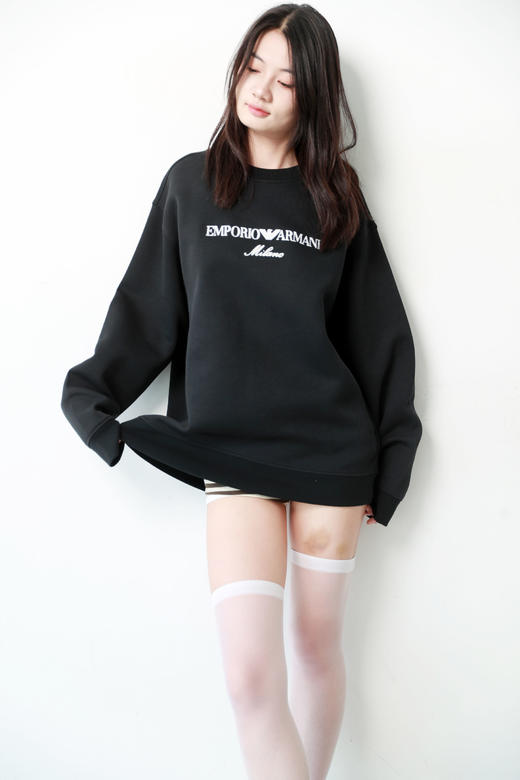 胸口刺绣+亲肤面料！！出口意大利。横标字母圆领长袖卫衣C090168 商品图11