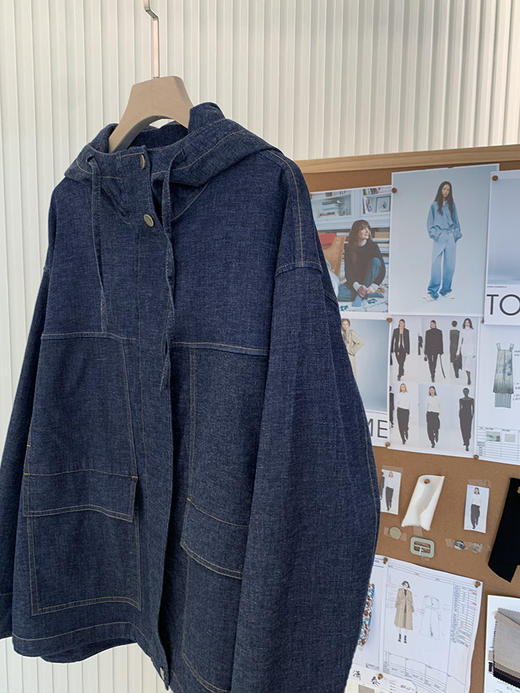 【高品质私服】【IC斜纹棉弹连帽牛仔外套】斜纹编织结构构建挺括骨架，久穿不易变形N1244-CC【无标出货 介意慎拍】 商品图9