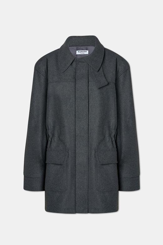 LA PISCINE FIELD OVER  JACKET深灰色抽带夹克 商品图0