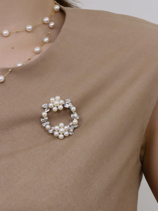【挚友限定】花环-越物Akoya天然珍珠胸针/吊坠两用款 商品图2