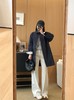 画报风衣高支棉撞色条纹拼接经典A字风衣宽松中长款外套 商品缩略图2
