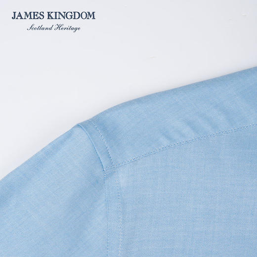 【棉莱赛尔天丝短袖衬衫】占姆士男士短袖衬衫纯色商务亲肤短衬 商品图3