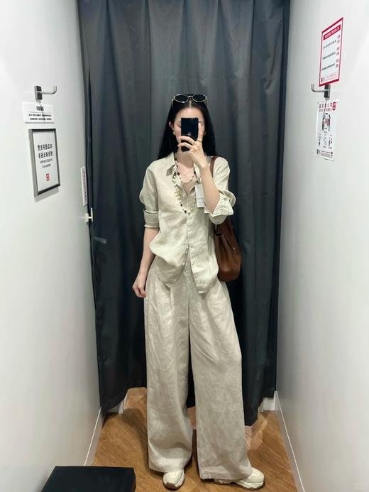 【高品质私服】【LP老钱风亚麻宽松口袋衬衫+阔腿长裤】宽松剪裁，慵懒随性，不挑身材还显瘦G1521/G1522-CC【无标出货 介意慎拍】 商品图5