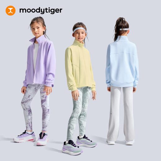 moodytiger儿童女新款休闲风长袖立领针织空气层外套53210405 商品图4