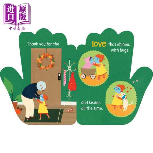 【中商原版】异形书 五声赞美 英文原版 Five Little Thank-Yous 纸板书 亲子绘本图画书 进口低幼童书0-3岁 色彩缤纷 押韵书 商品图2