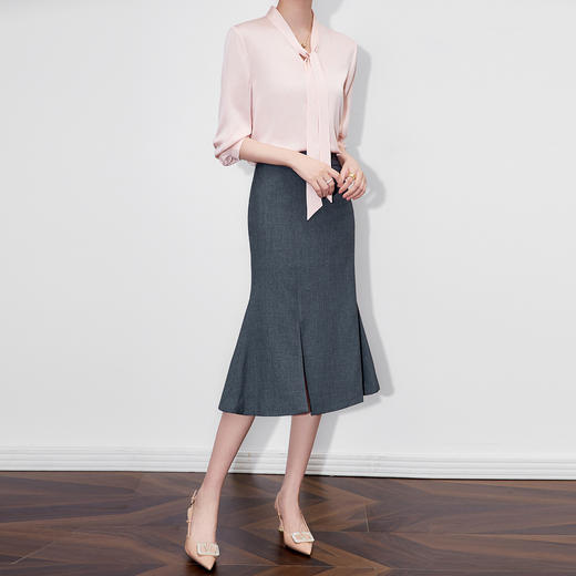 「高货wl」全新升级【铂金会员247/天猫329/差价82】(95824)洛诗琳通勤知性职业鱼尾裙2025秋季设计感气质鱼尾半身裙 商品图0