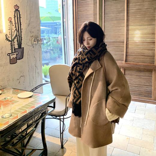 金蘑菇菇【浮世庄园】设计师高定羊驼绒双面呢宽松显瘦氛围感大衣 商品图2