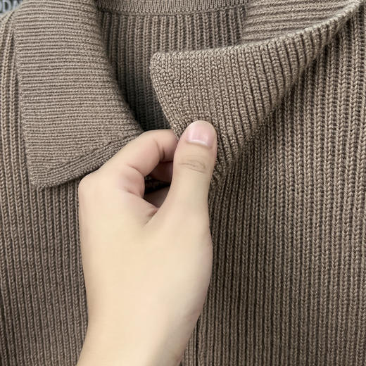 【100%绵羊毛】圣得西男粗织复古羊毛开衫2025秋新款简约百搭毛衣 商品图11