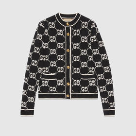 GG-S 黑色羊毛结子绒开衫