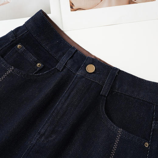 QYM F2122-Y牛仔半身裙时尚高腰A字裙 商品图3