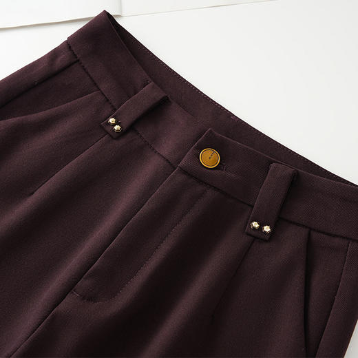 QYM F2125-Y休闲裤宽松阔腿裤高腰直筒裤送丝巾长裤 商品图3