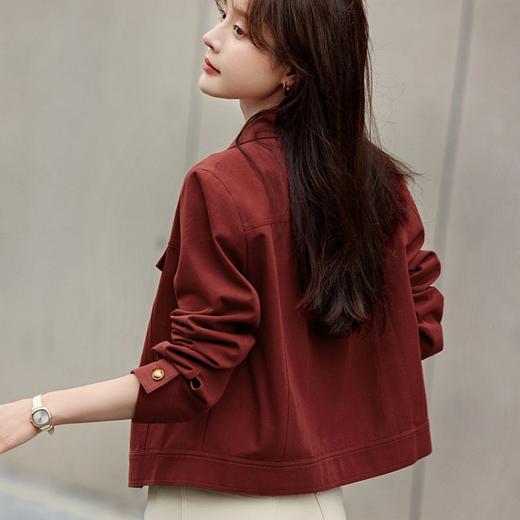 春秋款【ORIGNAL&CO波尔多红牛仔外套】100%棉 柔软舒适 亲肤透气 宽松有型 商品图3