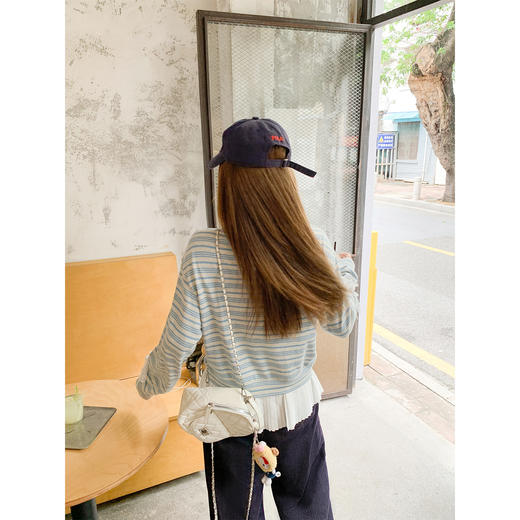 <曾小咸推荐>现货秒杀 ！微信超特价！撞色条纹拼接长袖 日常199.99 立减110 秒杀89.99！！ 商品图4