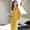秋季纯棉睡衣女士开衫长袖长裤套装秋天简约休闲青年户外家居服   JL-LGA2739 商品缩略图3