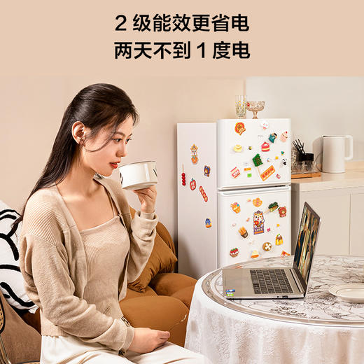 TCL 116升迷你双门白色小冰箱 二级能效 节能低音 宿舍租房 R116L5-B 商品图7