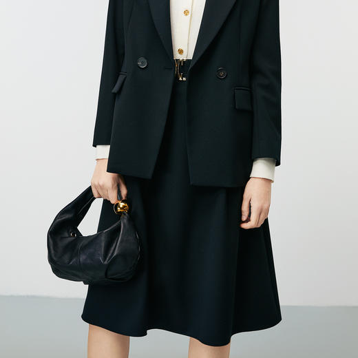 EITIE爱特爱秋季新款简约大方OL气质高腰伞裙a字半身裙7906614 商品图3