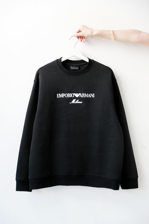 胸口刺绣+亲肤面料！！出口意大利。横标字母圆领长袖卫衣C090168 商品图4