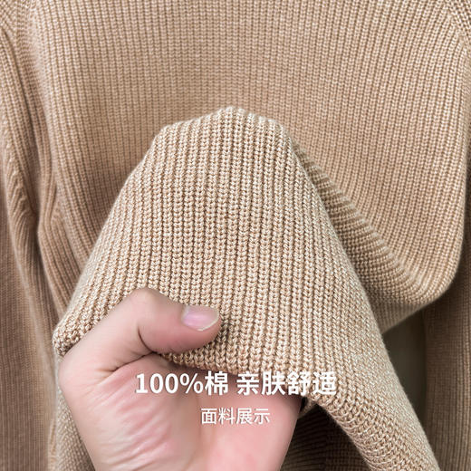 圣得西男士粗织复古圆领毛线衣2025秋季款纯色简约百搭通勤风毛衣 商品图9