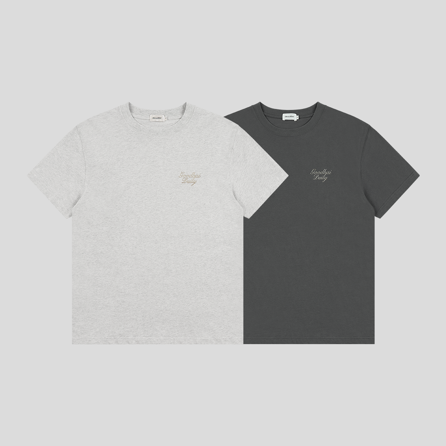 GOODBAI 做旧鸽子logo印花短袖T恤