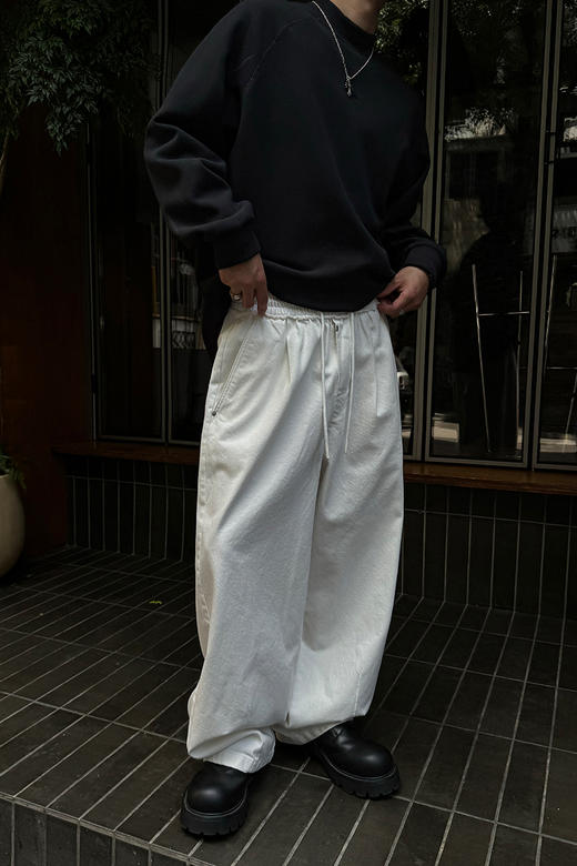 徐太浪【立体裁剪 400g纯棉】大码直筒牛仔裤男春秋宽松白色裤子 商品图4