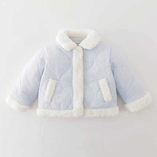 马克珍妮女童保暖毛绒拼接棉服外套2025年秋冬新款551760 商品图1