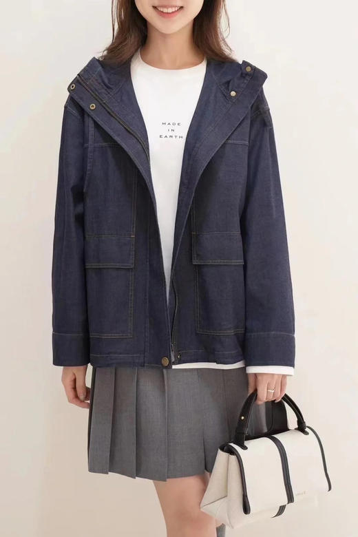 【高品质私服】【IC斜纹棉弹连帽牛仔外套】斜纹编织结构构建挺括骨架，久穿不易变形N1244-CC【无标出货 介意慎拍】 商品图1