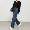 「高货rg」全新升级【铂金会员183/天猫249/差价66】(51123)洛诗琳气质高腰牛仔长裤2025秋季宽松四面弹直筒九分裤 商品缩略图2
