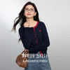 【09/03新品】熙世界【绵羊毛】撞色圆领针织开衫女长袖秋季爱心刺绣毛衣短外套 商品缩略图3