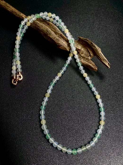 【FC0168】翡翠高冰多彩小米珠项链 水润光泽 荧光起胶 色彩丰富 商品图3