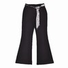 半身缘女裤 春季腰部链条丝巾弹力修身微喇休闲裤261102M10320047 商品缩略图0