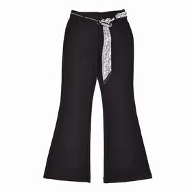 半身缘女裤 春季腰部链条丝巾弹力修身微喇休闲裤261102M10320047