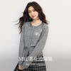 【09/03新品】熙世界28支仿驼绒灰色针织开衫女2025秋冬新款花边圆领毛衣短外套 商品缩略图1