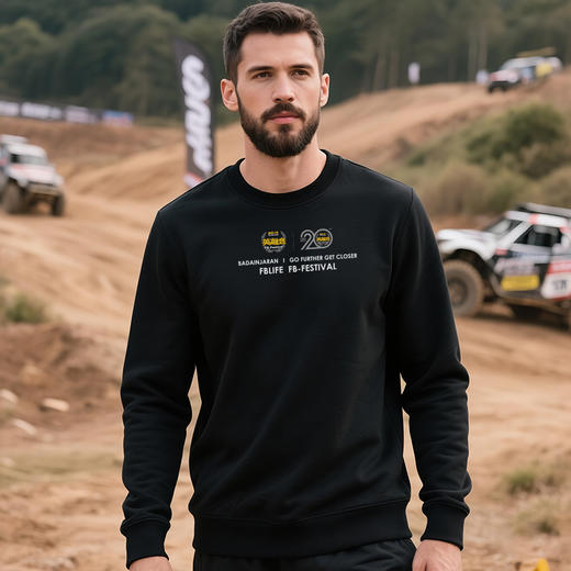 20周年阿拉善英雄会A款圆领套头卫衣300克全棉毛圈面料秋冬休闲衫 NMT-2233 商品图1