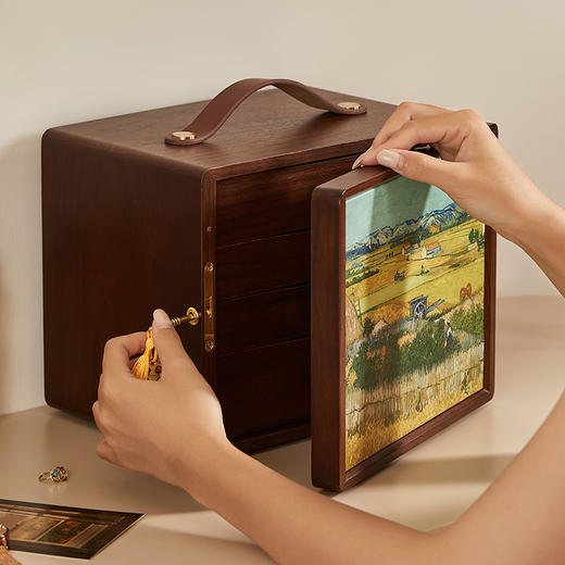 初心| 提手油画首饰柜四层鸢尾花丰收 商品图3