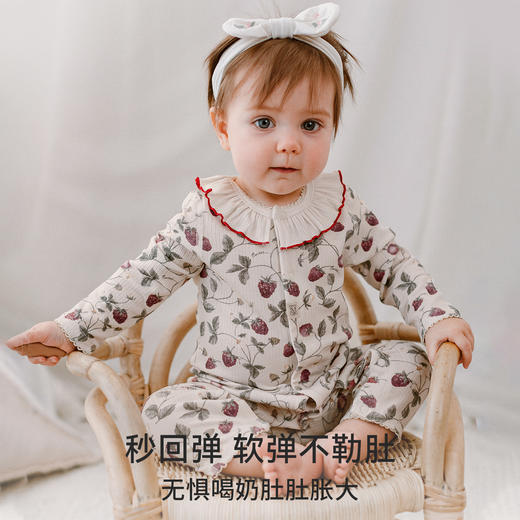 【宝宝服饰】嫚熙婴儿连体衣竹棉羊毛连身衣宝宝连身衣爬服哈衣 商品图2