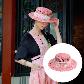 【夏季新品】粉黛薰然编织宽檐礼帽 | 少量现货