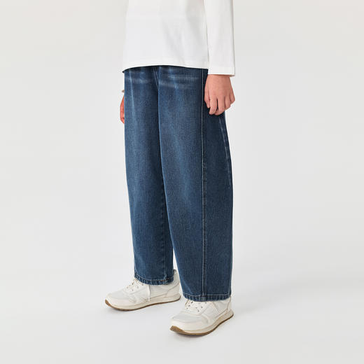 马克珍妮女童加绒保暖牛仔弯刀裤2025年秋冬新款551389 商品图1