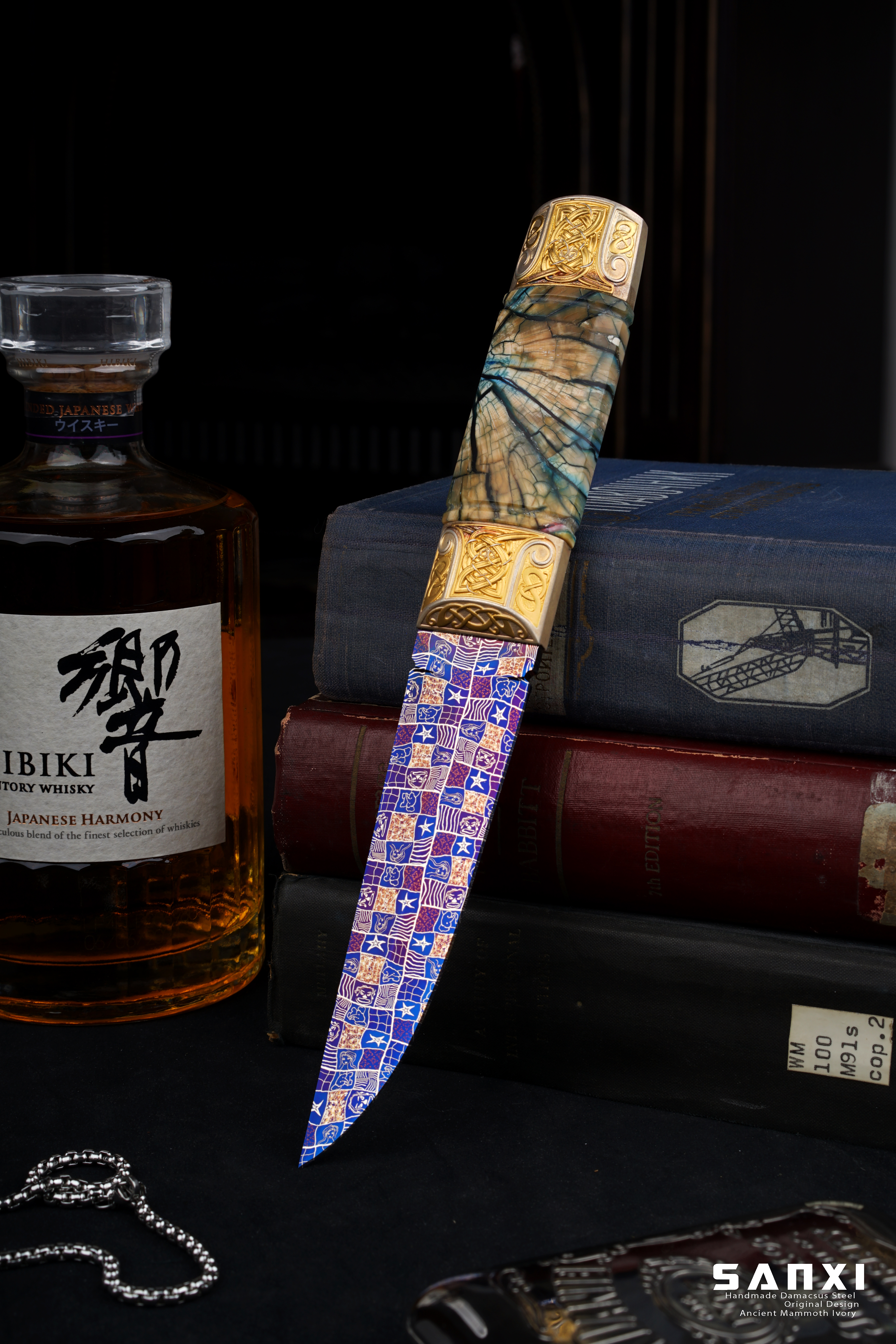 三希堂  现代刀  卷草星空小猎  未开刃