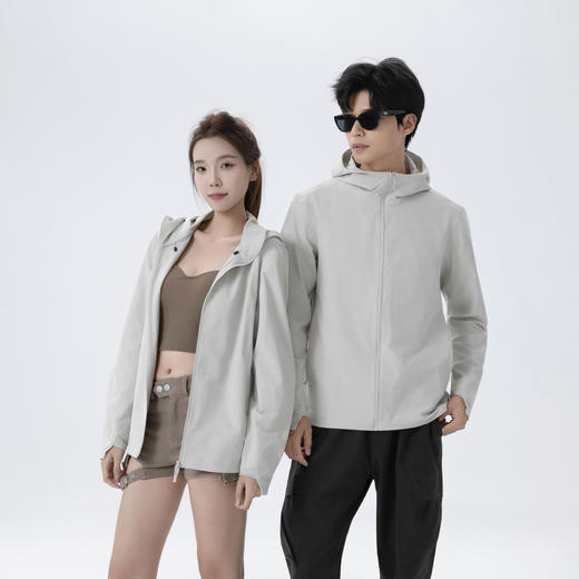 【ve**ance商鸟同款】TNFFCK户外硬核情侣款防风连帽休闲软壳夹克外套/CH060（浅灰色/荧光黄下单72小时内发货 黑色预售7-10天内发货） 商品图12