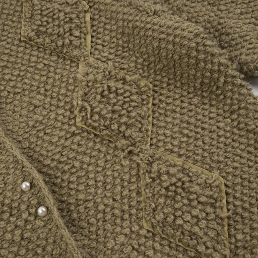 GOODBAI 916 菱形毛织贴布圆领珍珠双扣oversize开衫 商品图4